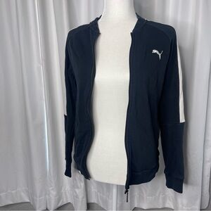 Puma track jacket sweater navy blue zip up size s/p